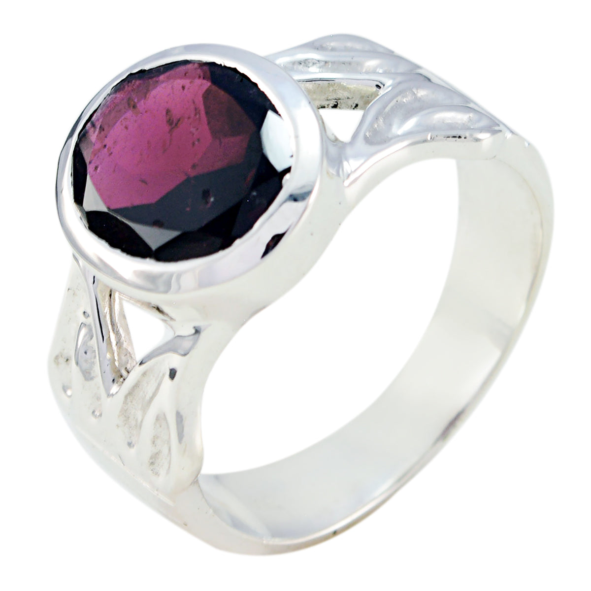 Garnet Solitaire French Sterling Silver Red Gems Versatile Artisan Ring Jewelry Второстепенное изображение товара