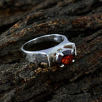 Garnet Solitaire Moroccan Sterling Silver Red Gems Eye catching Engagement Ring Jewellery