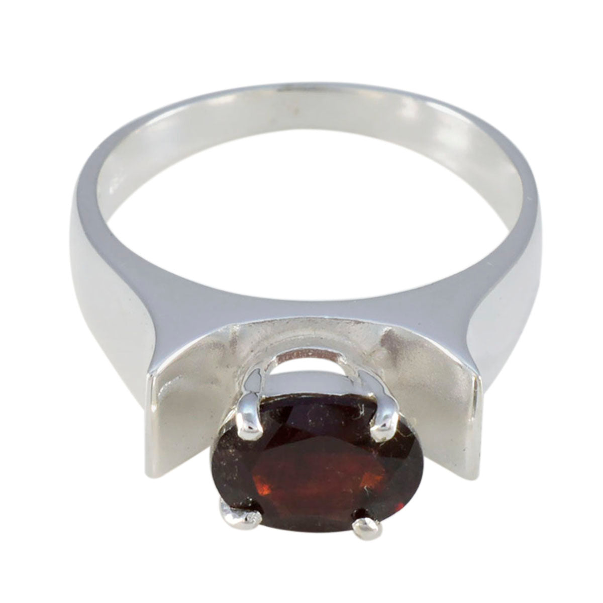 Garnet Solitaire Moroccan Sterling Silver Red Gems Eye catching Engagement Ring Jewellery Huvudsaklig produktbild