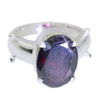 Garnet Solitaire Moroccan 925 Sterling Silver Red Gemstones Minimal Trendy Ring Jewelry