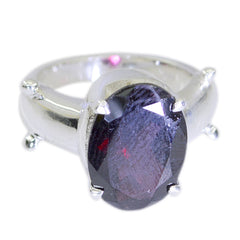 Garnet Solitaire Moroccan 925 Sterling Silver Red Gemstones Minimal Trendy Ring Jewelry