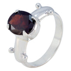Garnet Solitaire Moroccan 925 Sterling Silver Red Gemstones Minimal Trendy Ring Jewelry