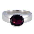 Garnet Solitaire African 925 Sterling Silver Red Gemstone Mid weight Sophisticated Ring Jewellery