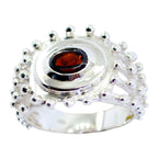 Garnet Solitaire German Sterling Silver Red Gemstone Versatile Retro Ring Jewellery