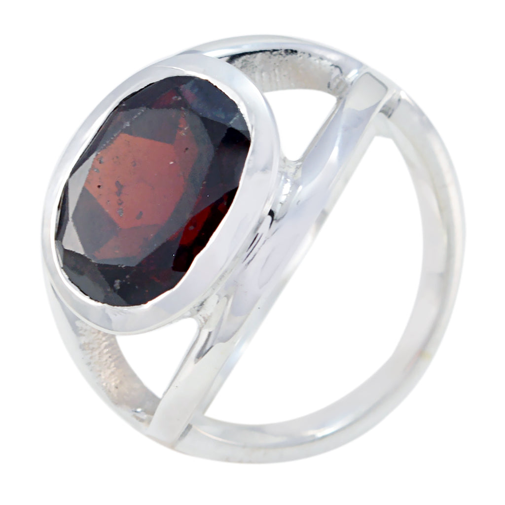 Garnet Solitaire Moroccan Silver Red Gemstones Eye catching valentine Ring Jewellery