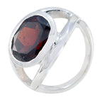 Garnet Solitaire Moroccan Silver Red Gemstones Eye catching valentine Ring Jewellery