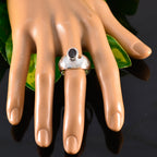 Garnet Solitaire French 925 Sterling Silver Red Gems Essential  Trendy Ring Jewellery