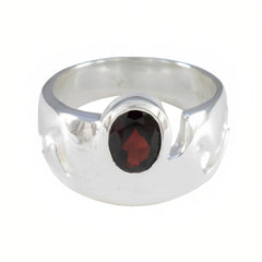 Garnet Solitaire French 925 Sterling Silver Red Gems Essential  Trendy Ring Jewellery