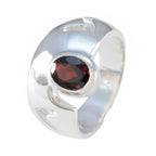 Garnet Solitaire French 925 Sterling Silver Red Gems Essential  Trendy Ring Jewellery