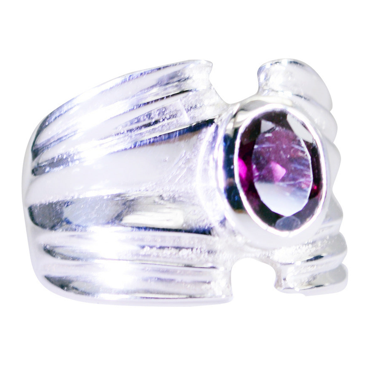 Garnet Solitaire Spanish 925 Silver Red Gemstones Statement Armor Ring Jewellery