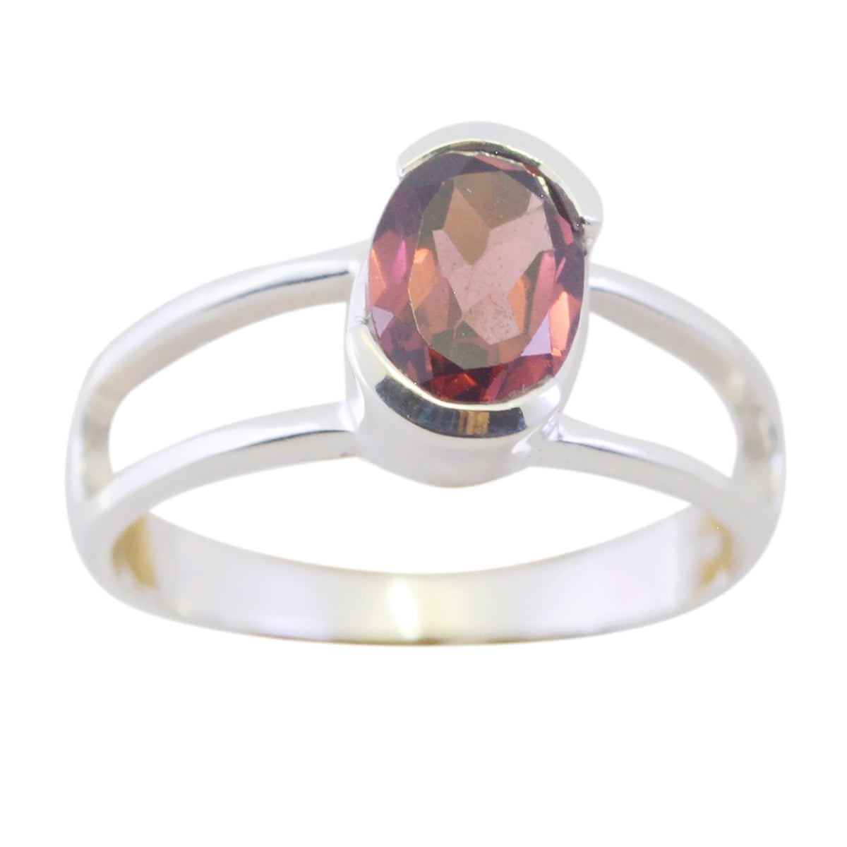 Garnet Solitaire Japanese 925 Sterling Silver Red Gemstone Delicate Luxurious Ring Jewellery メイン画像