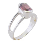 Garnet Solitaire Japanese 925 Sterling Silver Red Gemstone Delicate Luxurious Ring Jewellery