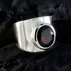 Garnet Solitaire African 925 Silver Red Gemstones Versatile Armor Ring Jewelry
