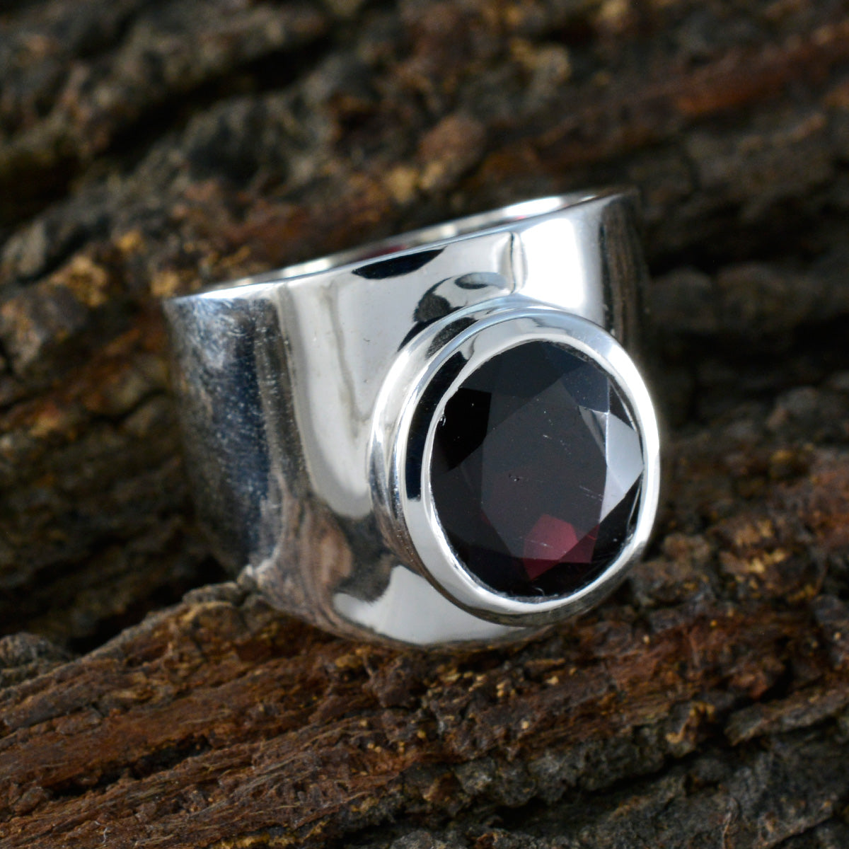 Garnet Solitaire African 925 Silver Red Gemstones Versatile Armor Ring Jewelry