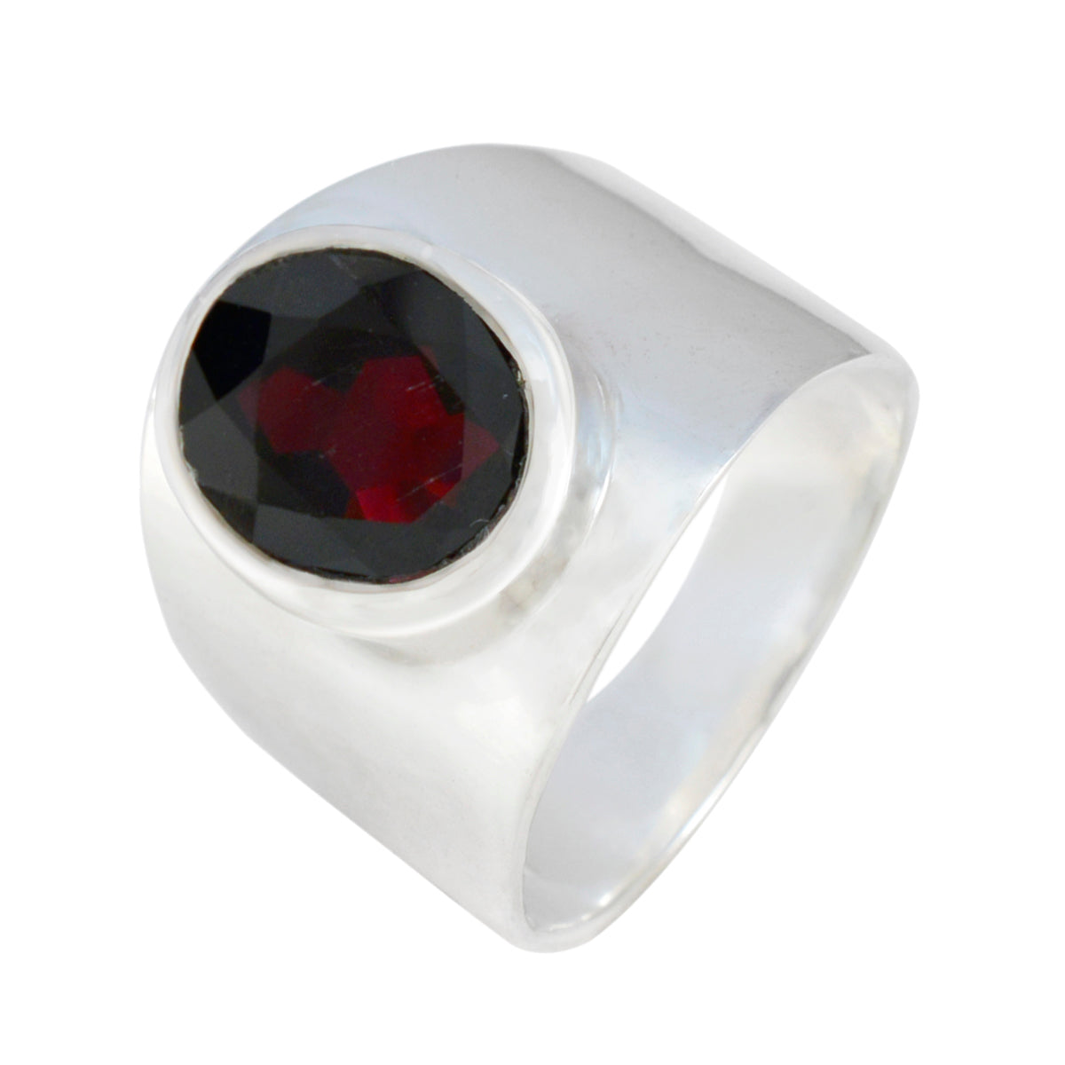 Garnet Solitaire African 925 Silver Red Gemstones Versatile Armor Ring Jewelry