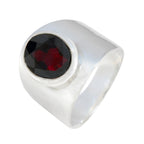 Garnet Solitaire African 925 Silver Red Gemstones Versatile Armor Ring Jewelry
