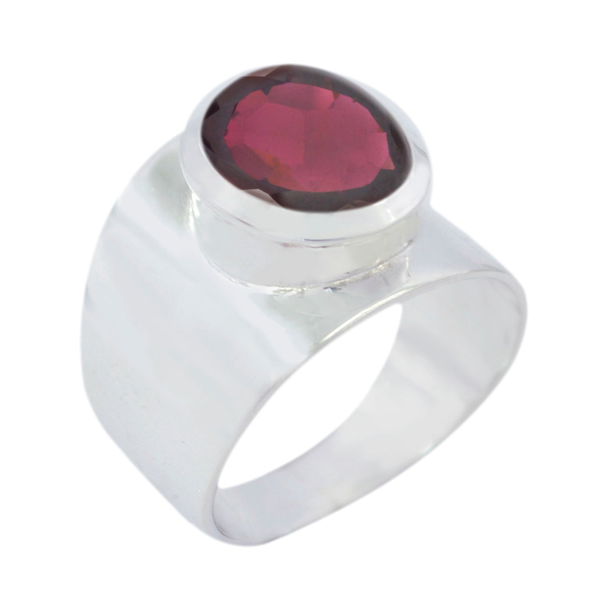 Garnet Solitaire African 925 Silver Red Gemstones Versatile Armor Ring Jewelry