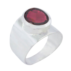 Garnet Solitaire African 925 Silver Red Gemstones Versatile Armor Ring Jewelry