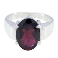 Garnet Solitaire Indian 925 Sterling Silver Red Gemstone Versatile Vintage Ring Jewellery