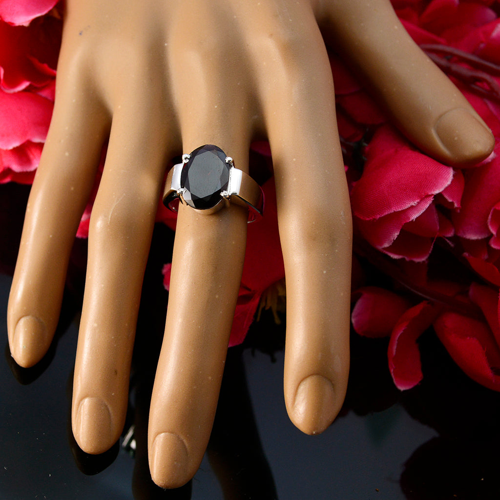 Garnet Solitaire Indian 925 Sterling Silver Red Gemstone Versatile Vintage Ring Jewellery