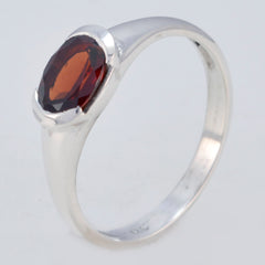 Garnet Solitaire American 925 Sterling Silver Red Gemstone Delicate Luxurious Ring Jewellery