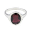 Garnet Solitaire German Sterling Silver Red Gems Minimal Ethnic Ring Jewelry
