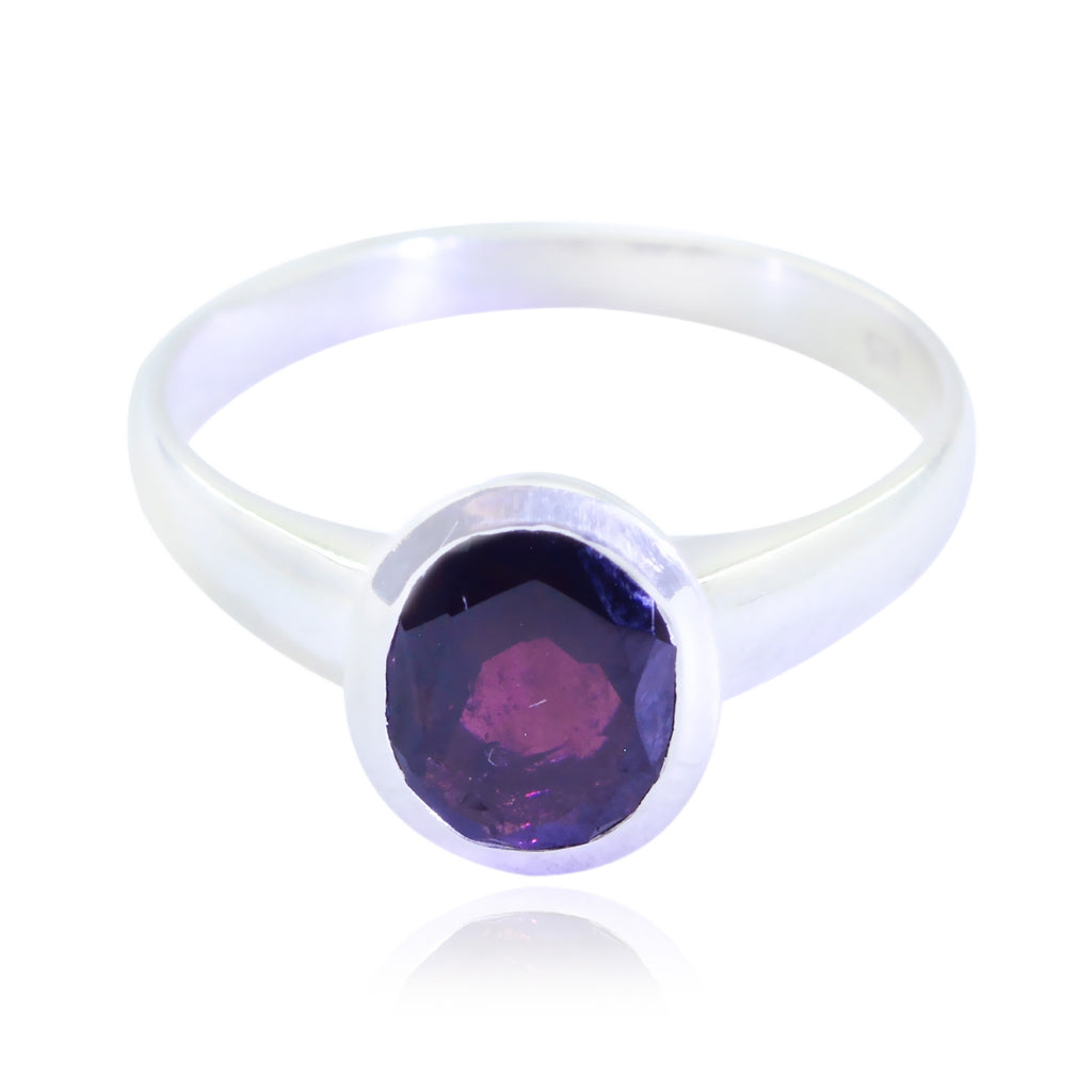 Garnet Solitaire Moroccan 92.5 Silver Red Gemstone Tiny Abstract Ring Jewelry