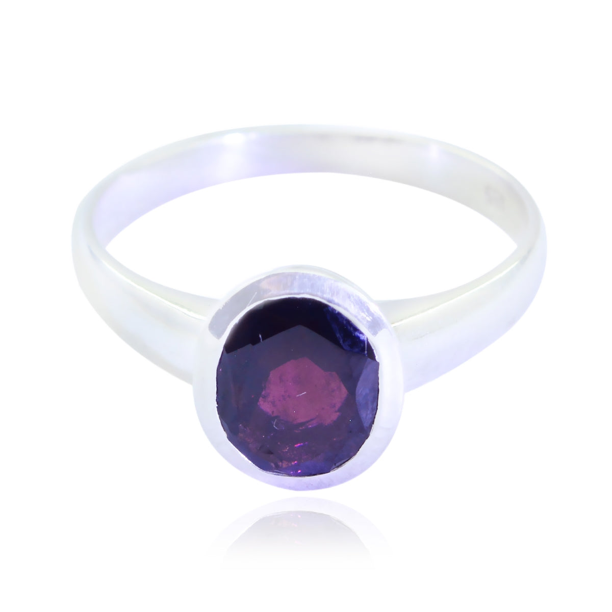 Granat Solitär Marokkanischer 92,5 Silber Roter Edelstein Winzig Abstrakter Ring Schmuck