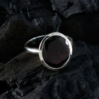 Garnet Solitaire Japanese 925 Silver Red Gemstone Whisper thin Modern Ring Jewellery