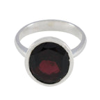 Garnet Solitaire Japanese 925 Silver Red Gemstone Whisper thin Modern Ring Jewellery