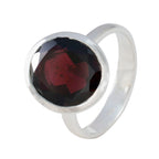 Garnet Solitaire Japanese 925 Silver Red Gemstone Whisper thin Modern Ring Jewellery