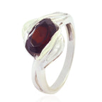 Garnet Solitaire Egyptian 925 Silver Red Gemstones Slim Boho Ring Jewelry