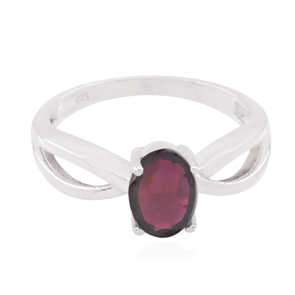 Garnet Solitaire Japanese Sterling Silver Red Gemstone Delicate Romantic Ring Jewelry