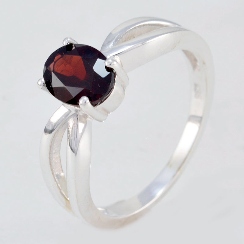 Garnet Solitaire Japanese Sterling Silver Red Gemstone Delicate Romantic Ring Jewelry