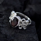 Garnet Solitaire Moroccan 925 Silver Red Gems Slim Boho Ring Jewellery
