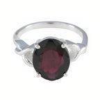 Garnet Solitaire Indian 92.5 Silver Red Gems Featherlight Artisan Ring Jewellery