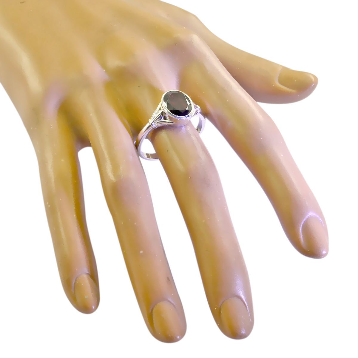 Granat Solitär Deutsch 925 Silber Rot Edelstein Winzig Abstrakt Ring Schmuck Zweitbild