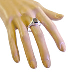 Garnet Solitaire German 925 Silver Red Gemstone Tiny Abstract Ring Jewelry