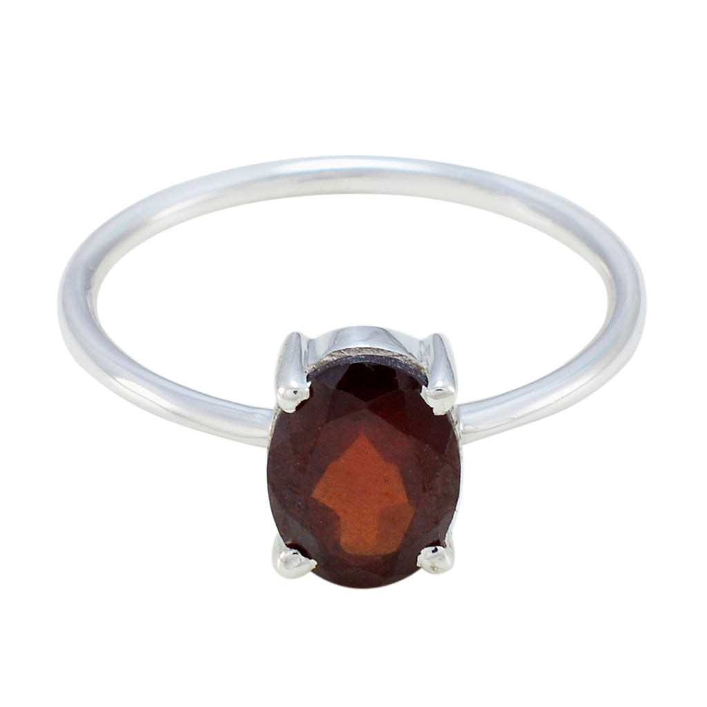 Garnet Solitaire Japanese 92.5 Silver Red Gemstone Elegant  Sophisticated Ring Jewellery
