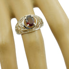 Garnet Solitaire Middle Eastern Sterling Silver Red Gems Whisper thin Filigree Ring Jewelry