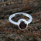 Garnet Solitaire Moroccan 92.5 Silver Red Gemstone Featherlight Cultural Ring Jewellery