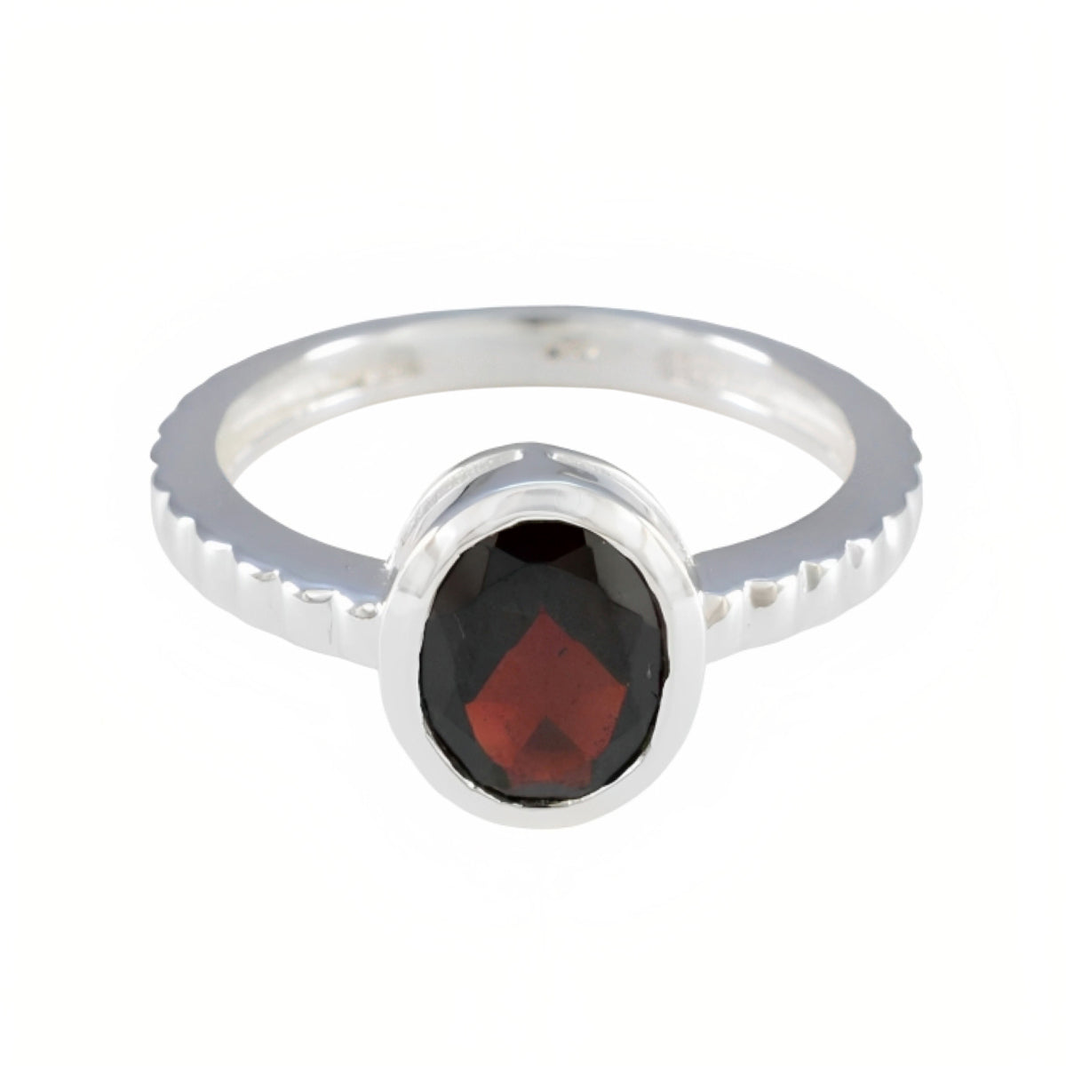 Garnet Solitaire Moroccan 92.5 Silver Red Gemstone Featherlight Cultural Ring Jewellery Imagen principal del producto