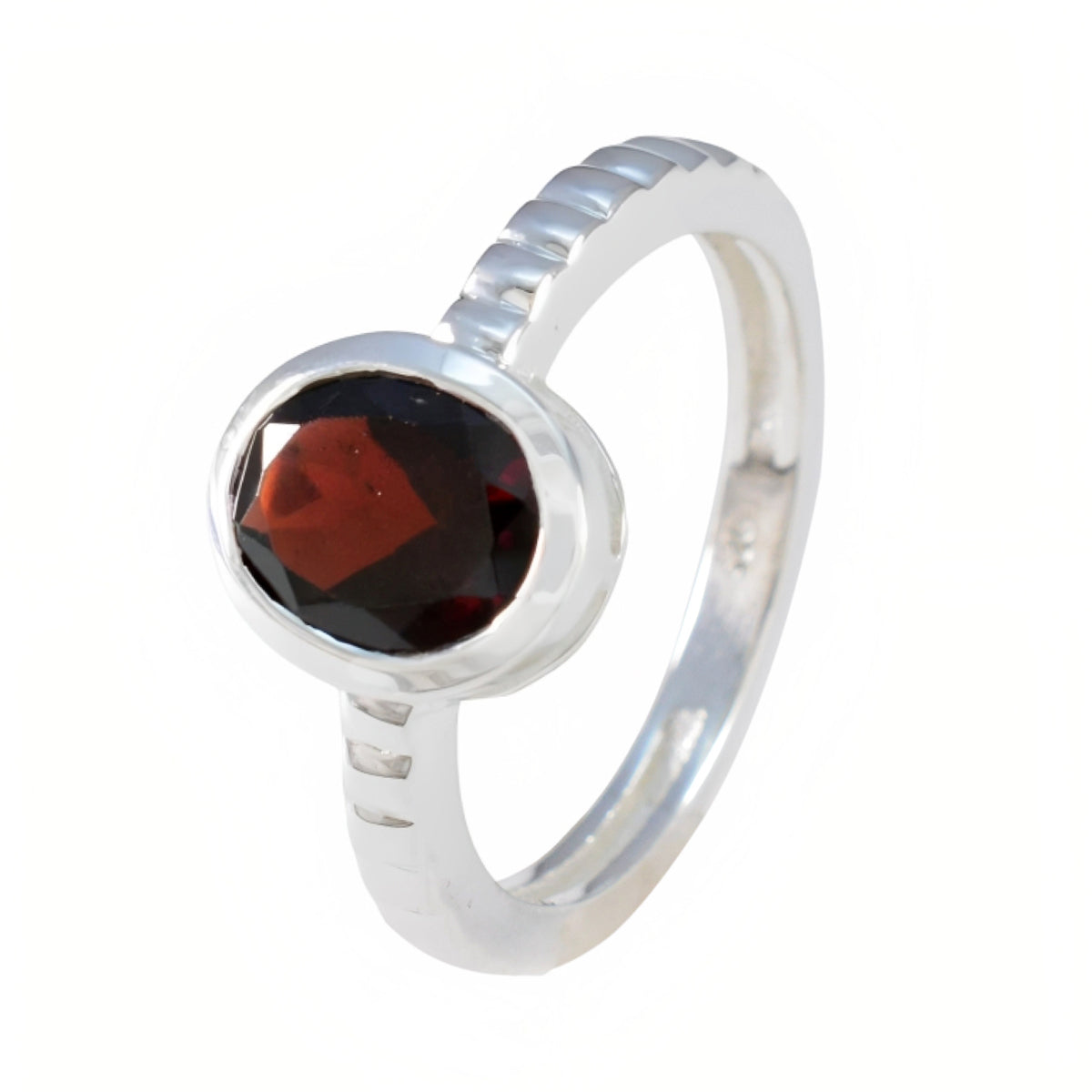 Garnet Solitaire Moroccan 92.5 Silver Red Gemstone Featherlight Cultural Ring Jewellery