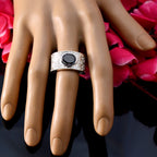 Garnet Solitaire German 925 Silver Red Gemstones Essential  Art Deco Ring Jewelry