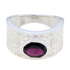 Garnet Solitaire German 925 Silver Red Gemstones Essential  Art Deco Ring Jewelry