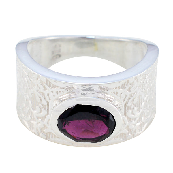 Garnet Solitaire German 925 Silver Red Gemstones Essential  Art Deco Ring Jewelry