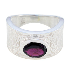 Garnet Solitaire German 925 Silver Red Gemstones Essential  Art Deco Ring Jewelry