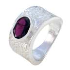 Garnet Solitaire German 925 Silver Red Gemstones Essential  Art Deco Ring Jewelry