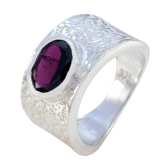 Garnet Solitaire German 925 Silver Red Gemstones Essential  Art Deco Ring Jewelry