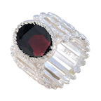 Granat Solitär Afrikanischer 925 Silber Rote Edelsteine Edgy Armor Band Schmuck